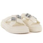 Womens beige platform flip-flops with zircons Potocki 16347 - Image 4