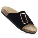 Womens black beach flip-flops Potocki GN17309