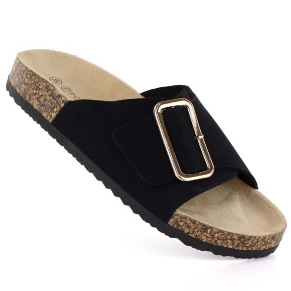 Womens black beach flip-flops Potocki GN17309
