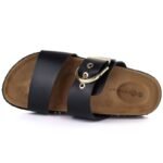 Womens black flip-flops with buckle Potocki 54325 - Image 2