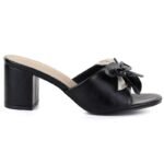 Womens black flower-topped flip-flops Potocki LE20336 - Image 2