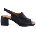 Womens black leather high-heeled sandals Vinceza 26-66920 - Image 2