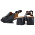 Womens black leather high-heeled sandals Vinceza 26-66920 - Image 4