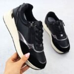 Womens black leather metallic shoes Filippo DP7105/25 - Image 2
