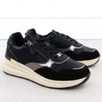Womens black leather metallic shoes Filippo DP7105/25 - Image 3