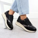 Womens black leather metallic shoes Filippo DP7105/25 - Image 5