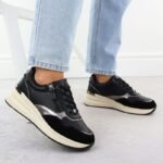 Womens black leather metallic shoes Filippo DP7105/25 - Image 6