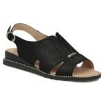Womens black leather sandals Filippo DS4470