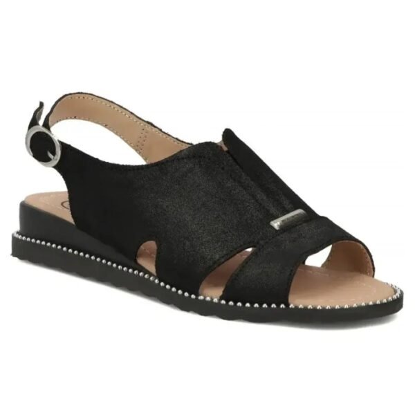 Womens black leather sandals Filippo DS4470