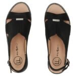 Womens black leather sandals Filippo DS4470 - Image 4