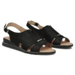 Womens black leather sandals Filippo DS4470 - Image 5