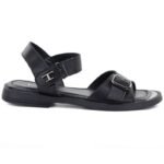 Womens black leather sandals Vinceza 26-62303 - Image 2