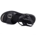Womens black leather sandals Vinceza 26-62303 - Image 3