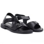 Womens black leather sandals Vinceza 26-62303 - Image 4