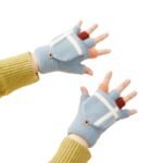 Womens/childrens winter telephone gloves - blue