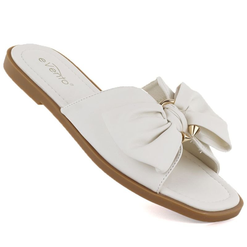 lupin-wear-ca-women-s-flat-slippers-with-bow-white-evento-5479-2738552 Womens flat slippers with bow white eVento 5479 - Image 1