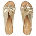 Womens gold flower sandals Filippo DS7891 - Image 5