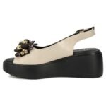 Womens gold leather wedge sandals Filippo DS7577 - Image 3