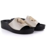 Womens gold platform flip-flops Potocki 43326 - Image 4
