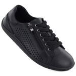 Womens leather barefoot shoes, openwork, black, Gino Fabiani OL38-6