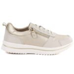 Womens leather low shoes in beige and gold eVento 9784 - Image 2