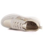 Womens leather low shoes in beige and gold eVento 9784 - Image 3
