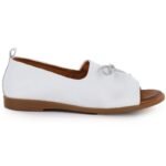 Womens leather open-toe shoes, white, Cambell 19388 - Image 4