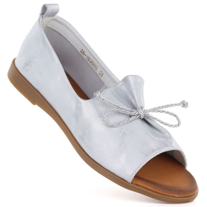 lupin-wear-ca-women-s-leather-open-toe-silver-shoes-cambell-19388-2618755 Womens leather open-toe silver shoes Cambell 19388 - Image 1