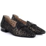 Womens leather openwork shoes, black, Cambell 35307 - Image 4
