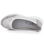 Womens leather openwork shoes, white, S.Barski 7036 - Image 3