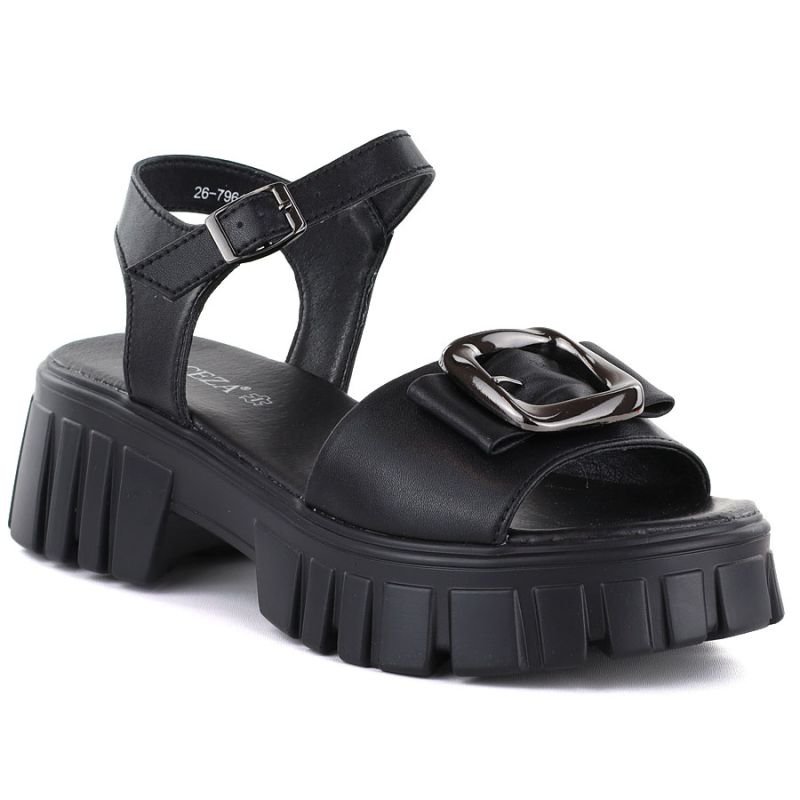 lupin-wear-ca-women-s-leather-sandals-on-a-platform-with-decoration-black-vinceza-26-79611-2738547 Womens leather sandals on a platform with decoration, black Vinceza 26-79611 - Image 1