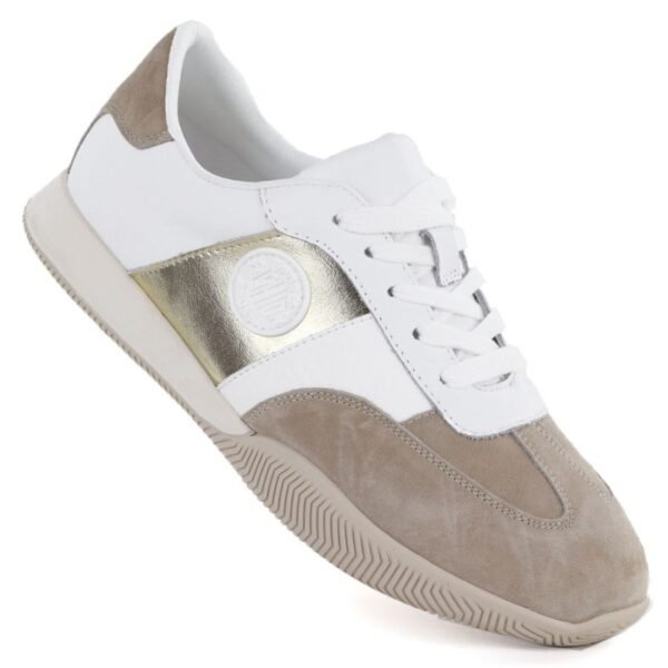 Womens leather shoes in white and beige Artiker 58C1113