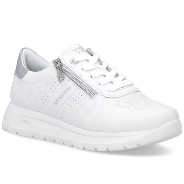 Womens leather sports shoes white Remonte Rieker D2V03-80