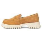 Womens leather suede brogues, camel, Filippo DP7554 - Image 3