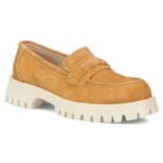 Womens leather suede brogues, camel, Filippo DP7554
