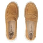 Womens leather suede brogues, camel, Filippo DP7554 - Image 5