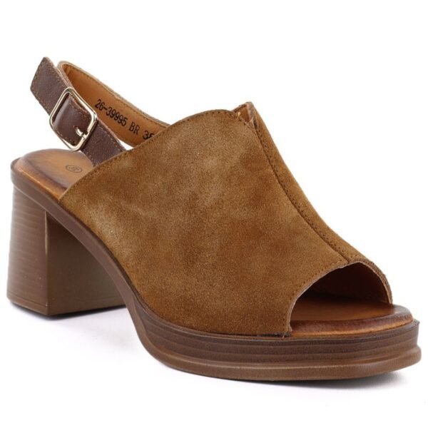 Womens leather suede high-heeled sandals Vinceza 26-39995