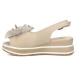 Womens leather wedge sandals beige Filippo DS7045/26 - Image 3