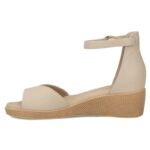 Womens leather wedge sandals beige Filippo DS7635 - Image 3