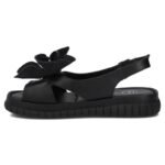 Womens leather wedge sandals, black, Filippo DS6965 - Image 3