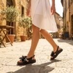 Womens leather wedge sandals, black, Filippo DS6965 - Image 6