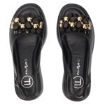 Womens leather wedge sandals, black, Filippo DS7577 - Image 5
