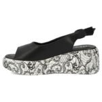 Womens leather wedge sandals, black, Filippo DS7580 - Image 3