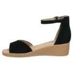 Womens leather wedge sandals, black, Filippo DS7635 - Image 3