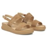 Womens leather wedge sandals camel Filippo DS7746 - Image 4