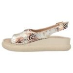 Womens leather wedge sandals, gold, Filippo DS7581 - Image 3