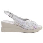Womens leather wedge sandals gray Vinceza 26-79614 - Image 2