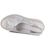 Womens leather wedge sandals gray Vinceza 26-79614 - Image 3