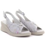 Womens leather wedge sandals gray Vinceza 26-79614 - Image 4