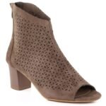Womens open-toe brown ankle boots M.Daszyński MR1954-23